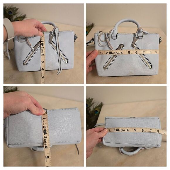 REBECCA MINKOFF Micro Moto Satchel Crossbody Bag in Bleached Blue - Picture 7 of 8